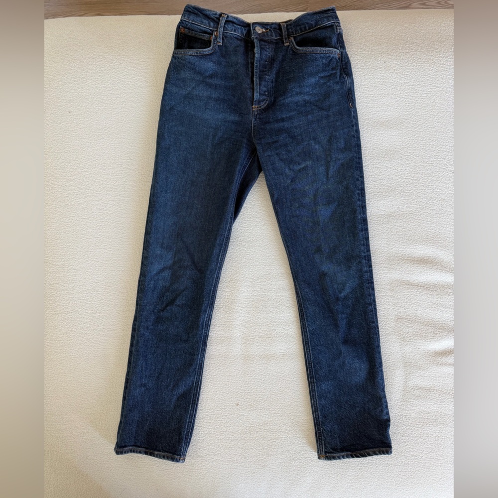 Agolde Dark Blue Straight Jeans
